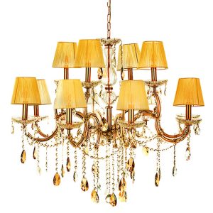 InLight Κρεμαστό φωτιστικό από χρυσό μέταλλο γυαλί και κρύσταλλα