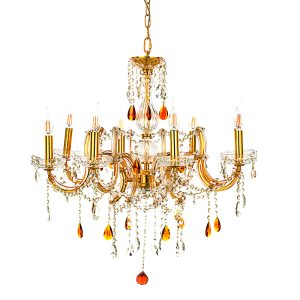 InLight Κρεμαστό φωτιστικό από χρυσό μέταλλο γυαλί και κρύσταλλα