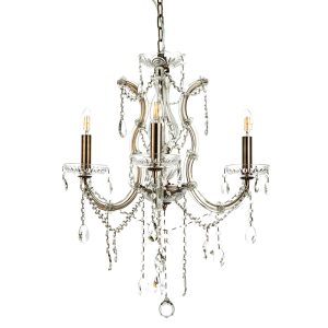 InLight Κρεμαστό φωτιστικό από οξυντέ μέταλλο γυαλί και κρύσταλλα 3XE14 D:45cm