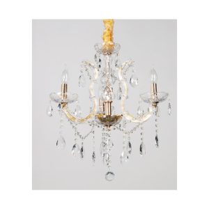 Inlight Κρεμαστό φωτιστικό από χρυσό μέταλλο γυαλί και κρύσταλλα 3XE14 D:45cm