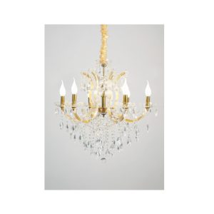 Inlight Κρεμαστό φωτιστικό από οξυντέ μέταλλο γυαλί και κρύσταλλα 6XE14 D:70cm