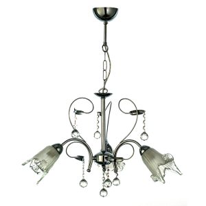 InLight Κρεμαστό φωτιστικό από χρώμιο μέταλλο κρύσταλλα και λευκό γυαλί 3XE14 D:60cm