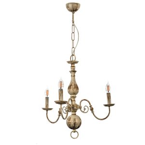 InLight Κρεμαστό φωτιστικό από μέταλλο σε λευκή πατίνα 3XE14 D:60cm