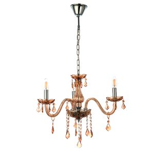 InLight Κρεμαστό φωτιστικό από μελί γυαλί και κρύσταλλα 3XE14 D:55cm