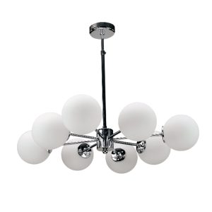 InLight Κρεμαστό φωτιστικό από χρώμιο μέταλλο και λευκή οπαλίνα 8XG9 D:75cm