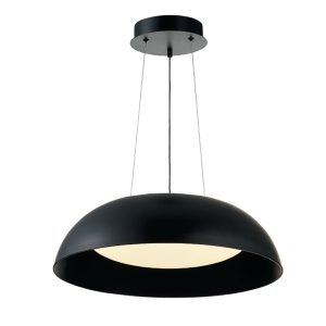 InLight Κρεμαστό φωτιστικό LED 48W 4000K από μαύρο μέταλλο και ακρυλικό D:50,5cm