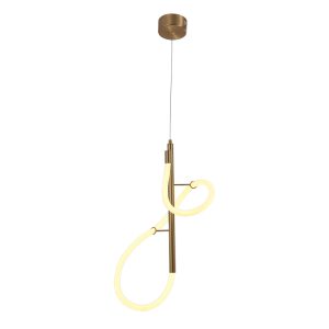 InLight Κρεμαστό φωτιστικό LED 25W 3000K από χρυσαφί μέταλλο και σωλήνα σιλικόνης D:65cm