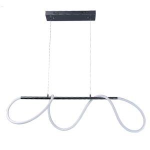 InLight Κρεμαστό φωτιστικό LED 60W 3000K από χρώμιο μέταλλο και σωλήνα σιλικόνης D:110cm