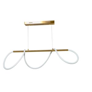 InLight Κρεμαστό φωτιστικό LED 60W 3000K από χρυσαφί μέταλλο και σωλήνα σιλικόνης D:110cm