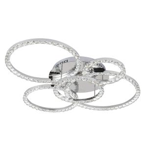 InLight Πλαφονίερα οροφής LED 72W 4000Kαπό χρώμιο μέταλλο και κρύσταλλα D:80cm