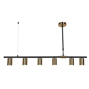 InLight Κρεμαστό φωτιστικό από χρυσαφί και μαύρο μέταλλο 6XGU10 D:110cm