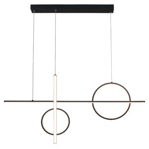 InLight Κρεμαστό φωτιστικό LED 55W 3CCT (by switch) σε μαύρη απόχρωση D:100cm