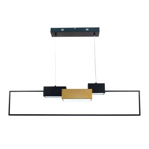 InLight Κρεμαστό φωτιστικό LED 55W 3CCT σε μαύρη και χρυσαφί απόχρωση D:100cm