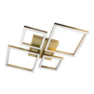 InLight Πλαφονιέρα οροφής LED 70W 3CCT σε χρυσαφί απόχρωση D:65cm