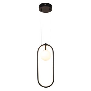 InLight Κρεμαστό φωτιστικό LED 14W 3000K και 1XG9 σε μαύρο χρώμα D:40cm