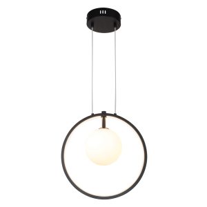 InLight Κρεμαστό φωτιστικό LED 14W 3000K και 1XG9 σε μαύρο χρώμα D:30cm