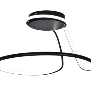 InLight Κρεμαστό φωτιστικό LED 38W 3CCT (by switch on base) σε μαύρο χρώμα D:50cm