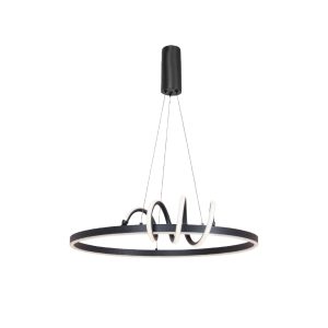 InLight Κρεμαστό φωτιστικό LED 44W 3CCT (by switch on base) σε μαύρο χρώμα D:60cm