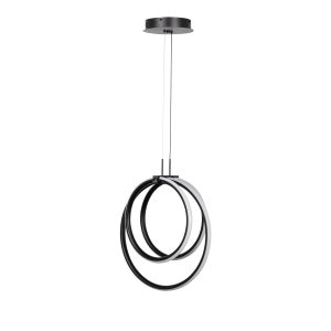 InLight Κρεμαστό φωτιστικό LED 40W 3CCT (by switch on base) σε μαύρο χρώμα D:38cm