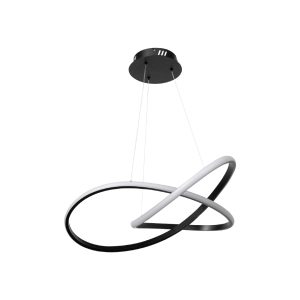 InLight Κρεμαστό φωτιστικό LED 48W 3CCT (by switch on base) σε μαύρο χρώμα D:60cm