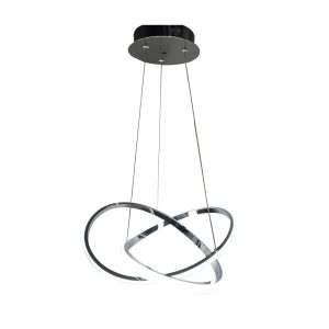 InLight Κρεμαστό φωτιστικό LED 48W 3CCT (by switch on base) σε χρώμιο D:60cm