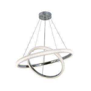 Inlight Κρεμαστό φωτιστικό LED 60W 3CCT (by switch on base) σε χρώμιο D:60cm