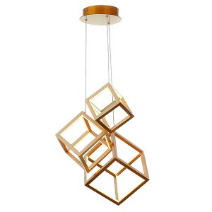 InLight Κρεμαστό φωτιστικό LED 80W 3000K από αλουμίνιο σε χρυσή ματ απόχρωση D:55cm