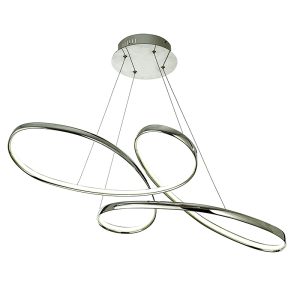 InLight Κρεμαστό φωτιστικό LED 56W 3CCT (by switch) από αλουμίνιο σε χρώμιο απόχρωση D:100cm