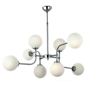 InLight Κρεμαστό φωτιστικό από χρώμιο μέταλλο και λευκή οπαλίνα 8XG9 D:90cm