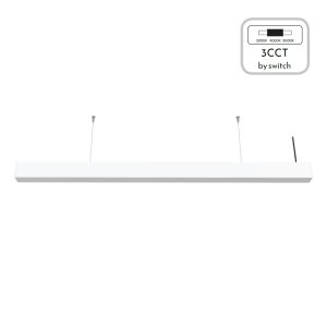 InLight Κρεμαστό φωτιστικό LED 40W 3CCT (By Switch) από αλουμίνιο σε λευκή απόχρωση D:120cm