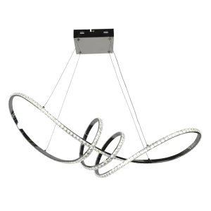 InLight Κρεμαστό φωτιστικό LED 75W 4000K από χρώμιο αλουμίνιο και κρύσταλλα D:90cm