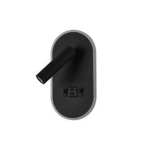 InLight Επιτοίχιο φωτιστικό LED 3W 3000K από μαύρο μέταλλο