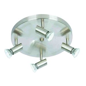 InLight Επιτοίχιο σποτ από μέταλλο σε νίκελ ματ απόχρωση 4XGU10 D:30cm (9075-4Φ-Νίκελ Ματ)