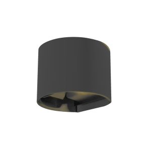 it-Lighting Flathead LED 6W 3CCT Φωτιστικό Τοίχου Up and Down Εξωτερικού Χώρου Μαύρο