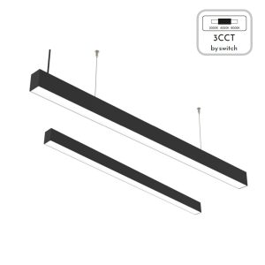 InLight Κρεμαστό φωτιστικό LED 40W 3CCT (By Switch) από αλουμίνιο σε μαύρη απόχρωση D:120cm