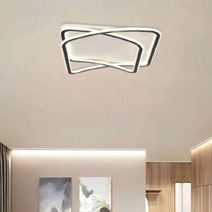 Inlight Πλαφονιέρα οροφής LED 38W 8800LM 3CCT από μαύρo μέταλλο και λευκό ακρυ΄λικό D:50x50cm