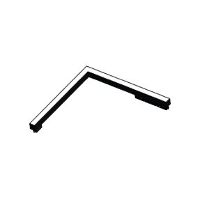 InLight Γραμμικό φωτιστικό γωνία LED 24W 4000K για μαγνητική ράγα σε μαύρη απόχρωση D:30cmX30cm (T05702-BL)