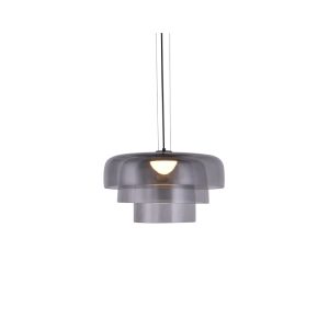 Inlight Κρεμαστό Φωτιστικό LED 12W 3000Κ απο φιμέ γυαλί D:42x23cm