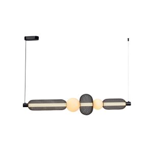 Inlight Κρεμαστό φωτιστικό από μαύρο μέταλλο και γυαλί 28W 4408LM 3000K D:1m