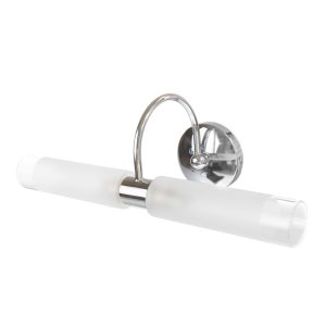 InLight Επιτοίχιο φωτιστικό από χρώμιο μέταλλο και αμμοβολή γυαλί 2XG9 D:31,5cm (1041-Χρώμιο)