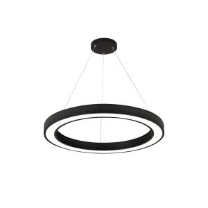InLight Κρεμαστό φωτιστικό LED 68W 3CCT (by switch on base) σε μαύρη απόχρωση D:60cm