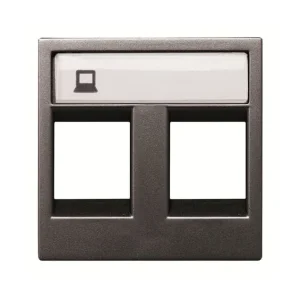 Πλακίδιο Πρίζας Τηλεφώνου 2 Στοιχείων Ανθρακί