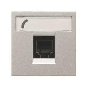 Πρίζα Τηλεφώνου RJ12 2 Στοιχείων με Επιγραφή Αλουμίνιο