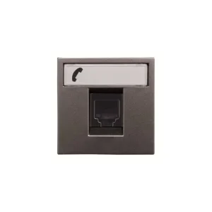 Πρίζα Τηλεφώνου RJ12 2 Στοιχείων με Επιγραφή Ανθρακί