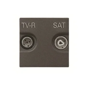 Πρίζα TV/RD/SAT Τερματική 2 Στοιχείων Ανθρακί