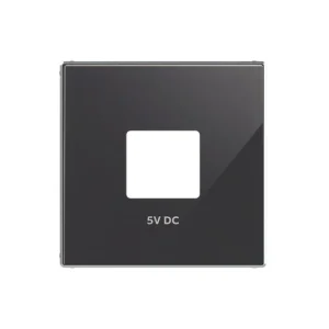 Μετώπη Πρίζας USB A+C Μαύρο Γυαλί