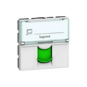 Πρίζα RJ45 CAT6A STP με Πράσινο Κάλυμμα Χωνευτός Λευκό