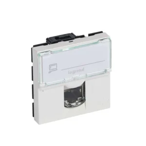 Πρίζα RJ45 CAT6A STP 2 Στοιχείων Χωνευτή Λευκό