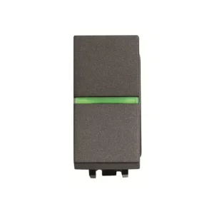 Διακόπτης Απλός Φωτιζόμενος 1 Στοιχείου Ανθρακί