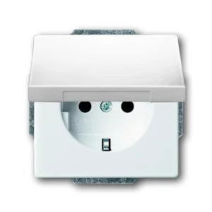 Πρίζα Σούκο με Καπάκι Λευκό